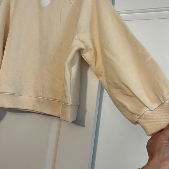 NEW Just Madison Hearts Cotton Sweatshirt  Embroidered Hearts ballon sleeve sz M - Picture 6 of 13